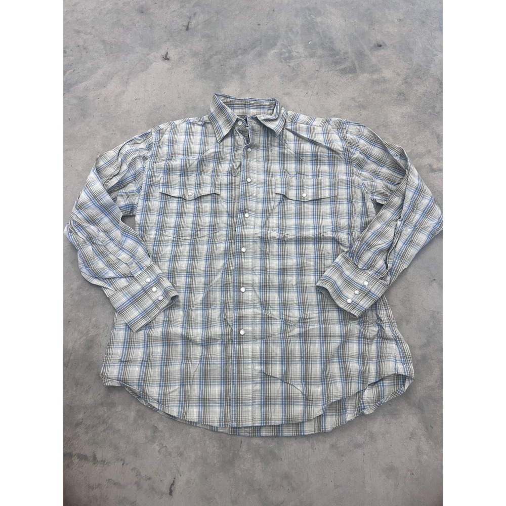 Wrangler Shirt Mens 44'' Multicolor Plaid Western Comfort Cowboy Classic Rugged